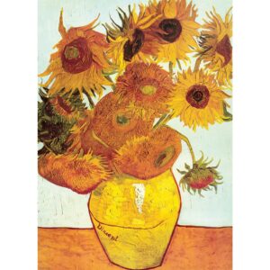 تصویر پازل ۱۲ گل آفتابگردان اثر نقاش معروف ون گوگ
