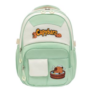 کوله پشتی تحصیلی سبز-کرم capybara نیلپر (کد 622)
